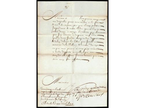 ✉ FRANCIA. 1639 (22 octubre). BIDACHE a BAYONA. Carta comple
