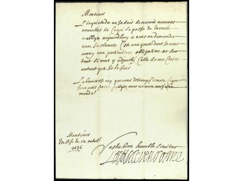 ✉ FRANCIA. 1656 (12 octubre). ASTI (Italia). Carta completa 