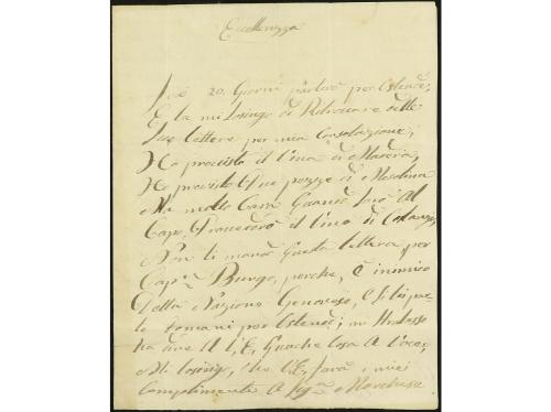 ✉ INDIA. 1792 (24 enero). CALCUTA a GÉNOVA (Italia). Carta c