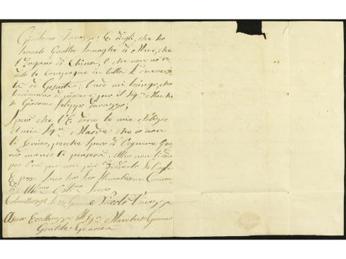 ✉ INDIA. 1792 (24 enero). CALCUTA a GÉNOVA (Italia). Carta c