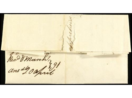 ✉ INDIA. 1790 (Agosto). CALCUTA a MADEIRA. Carta completa co