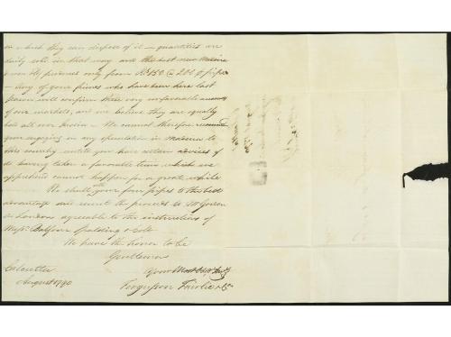 ✉ INDIA. 1790 (Agosto). CALCUTA a MADEIRA. Carta completa co