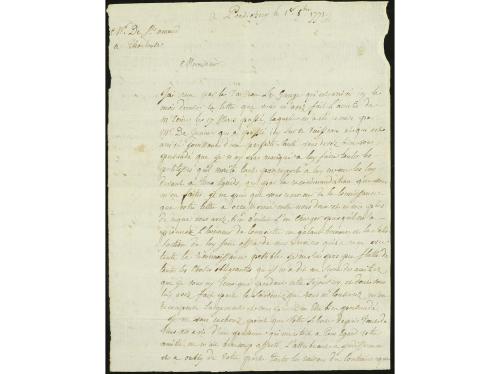 ✉ INDIA. 1771 (1 octubre). INDIA FRANCESA. PONDICHERY a TOUL