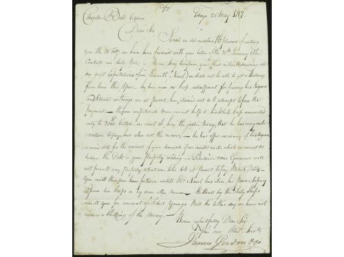 ✉ TOBAGO. 1787 (25 mayo). TOBAGO a KELSO (Gran Bretaña) cart