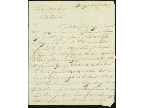 ✉ TOBAGO. 1787 (8 octubre). TOBAGO a KELSO (Gran Bretaña). C