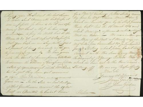 ✉ TOBAGO. 1787 (8 octubre). TOBAGO a KELSO (Gran Bretaña). C