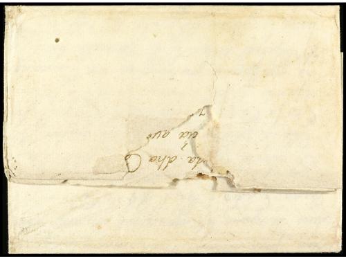 ✉ PERU. 1730. CÁDIZ a LIMA (Perú). Carta completa con texto 