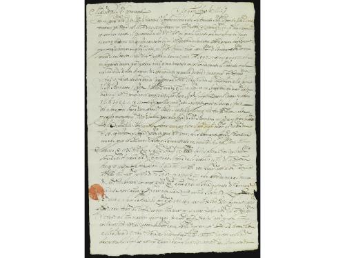 ✉ ITALIA. 1677. MILANO a MADRID. Carta completa con texto ci