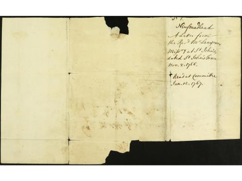 ✉ CANADA. 1766 (8 noviembre). ST. JOHN (New Foundland) a LON