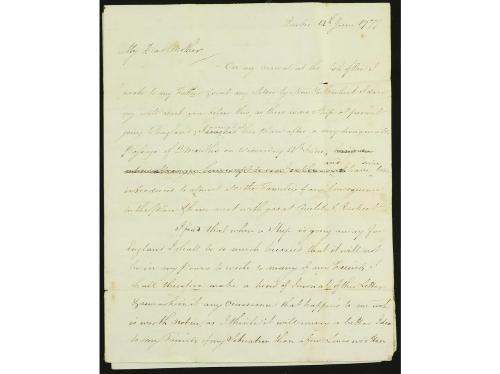 ✉ CANADA. 1777. QUEBEC (14 junio). QUEBEC a LONDON. Carta co