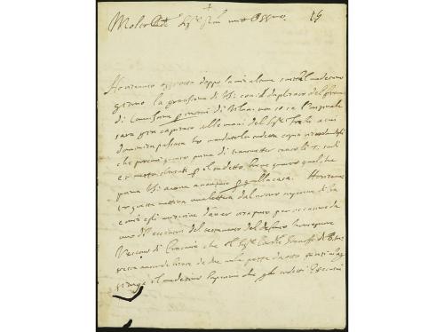 ✉ POLONIA. 1702. VARSOVIA a ROMA. Carta completa con texto, 