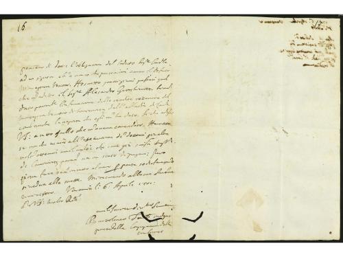 ✉ POLONIA. 1702. VARSOVIA a ROMA. Carta completa con texto, 