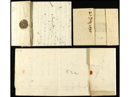 ✉ HOLANDA. 1684-1729. Dos cartas con texto y una envuelta di