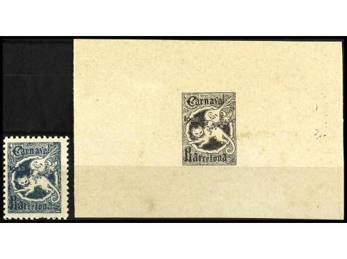 ESPAÑA: VIÑETAS. CARNAVAL DE BARCELONA. 1900. Prueba de la v