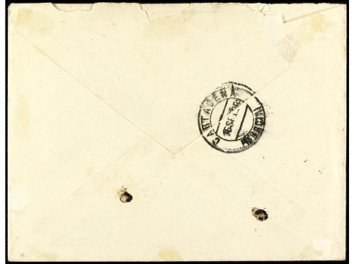 ✉ CUBA. 1895. CUBA a CARTAGENA. Marca de franquicia ESCUADRA