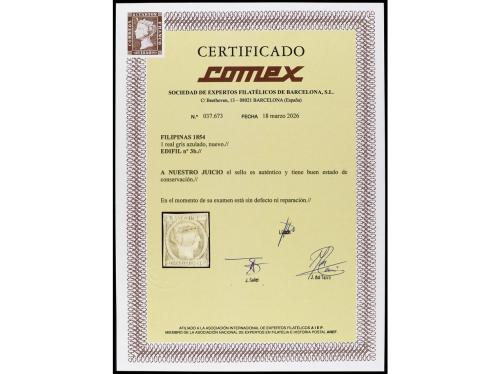 * FILIPINAS. Ed. 3b. 1 real azul grisáceo. Buenos márgenes e