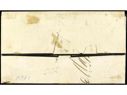 ✉ ESPAÑA. Ed. 67. 1864. Sobrescrito de BARCELONA a HABANA. 1