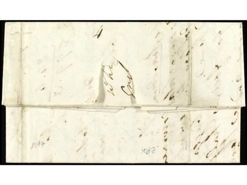 ✉ BOLIVIA. 1827 (5 marzo). POTOSÍ a ARICA. Marca POTOSÍ en r