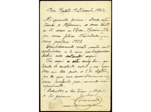 ✉ MARRUECOS. 1922. Tarjeta Postal del Ejército de África cir