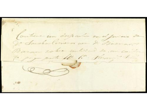 ✉ PERU. (1850 ca.). Envuelta circulada a CAJABAMBA. Marca HU