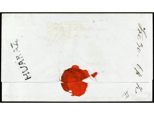 ✉ PERU. (1846 ca.). Envuelta circulada a HUARAZ. Marcas LIMA