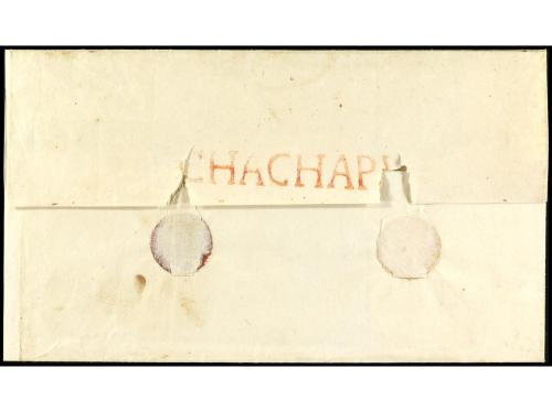 ✉ PERU. (1830 ca.). Envuelta circulada a MOYOBAMBA. Marcas G