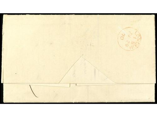 ✉ PERU. 1870 (30 mayo). PAITA a PARÍS. Llevado privadamente 