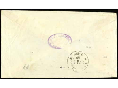 ✉ PERU. Sc. 104, 106, 114. 1889. MOLLENDO a HANNOVER (Aleman