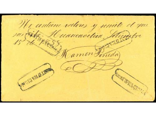 ✉ PERU. Sc. 112 (2). 1888. HUANACAVELICA a CERRO DE PASCO. 2