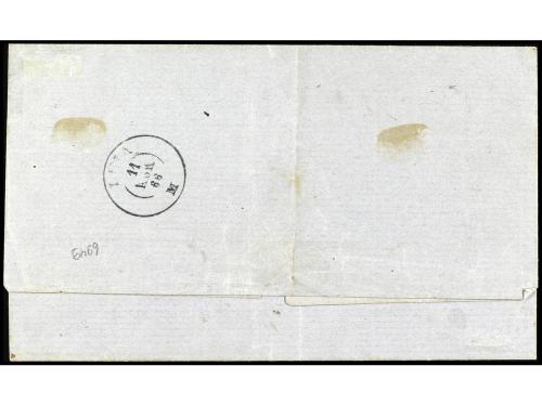 ✉ PERU. Sc. 12c. 1866 (1 abril). LIMA correo interior. 1 din