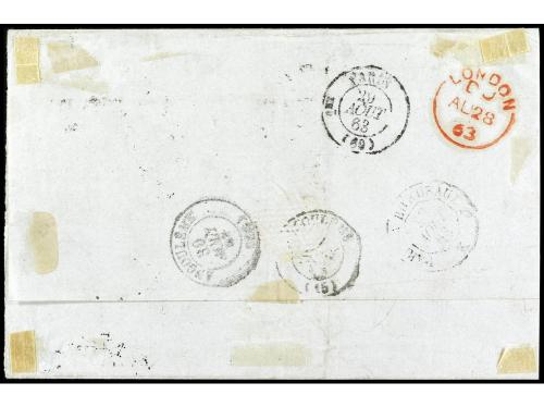 ✉ PERU. Sc. 12. 1863 (23 julio). ARICA a ALGOULEME (Francia)