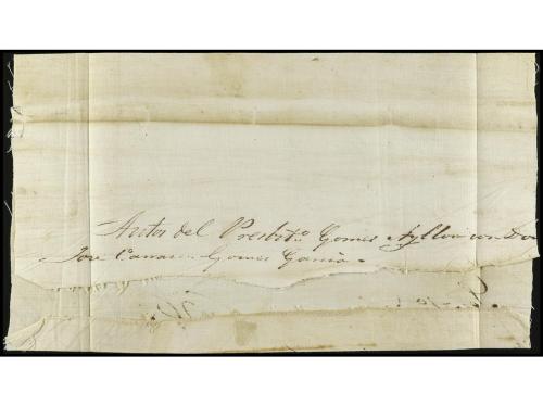 ✉ PERU. (1840 ca.). Pliego de tela circulado de TRUJILLO a P