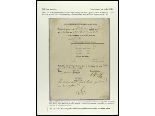 ✉ ARGENTINA. 1826-30. Conjunto de cinco hojas GUIAS DE CORRE