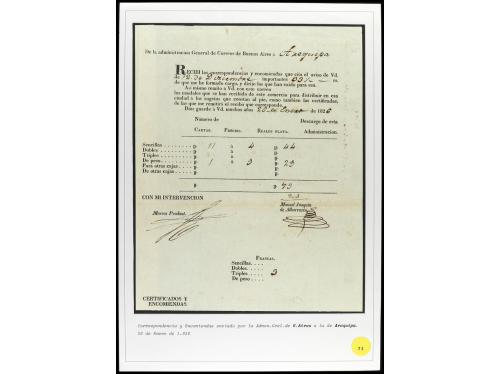 ✉ ARGENTINA. 1826-30. Conjunto de cinco hojas GUIAS DE CORRE