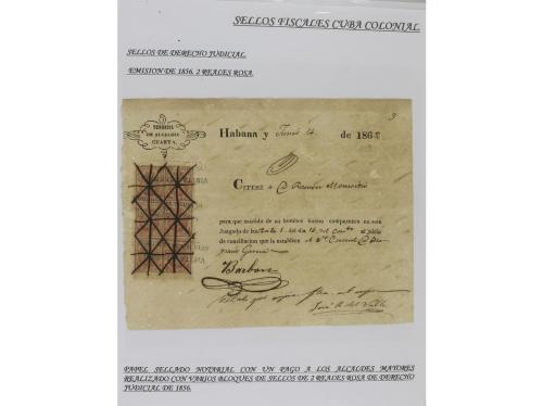 ✉ CUBA. 1854-1899. Colección de DOCUMENTOS con sellos fiscal
