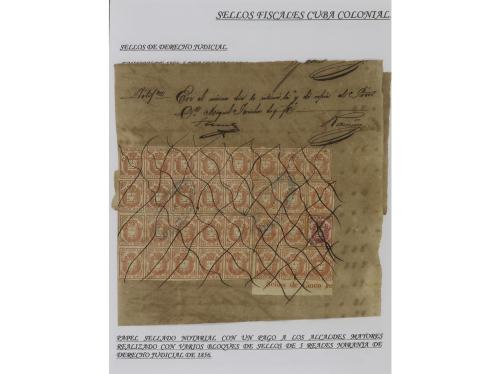 ✉ CUBA. 1854-1899. Colección de DOCUMENTOS con sellos fiscal