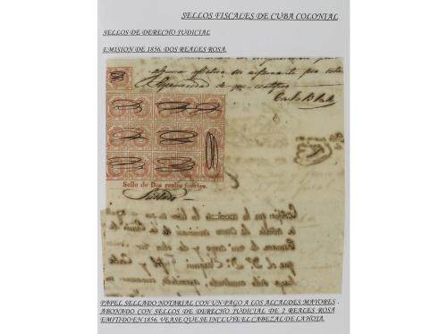 ✉ CUBA. 1854-1899. Colección de DOCUMENTOS con sellos fiscal