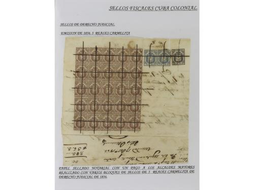 ✉ CUBA. 1854-1899. Colección de DOCUMENTOS con sellos fiscal