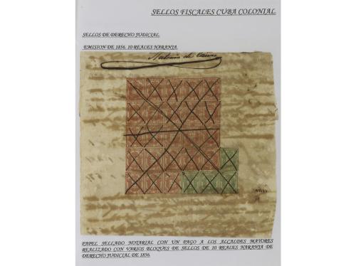 ✉ CUBA. 1854-1899. Colección de DOCUMENTOS con sellos fiscal