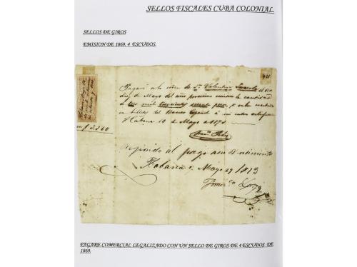 ✉ CUBA. 1854-1899. Colección de DOCUMENTOS con sellos fiscal