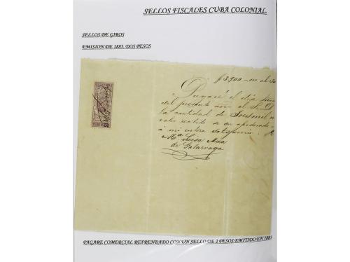 ✉ CUBA. 1854-1899. Colección de DOCUMENTOS con sellos fiscal
