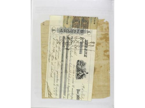 ✉ CUBA. 1854-1899. Colección de DOCUMENTOS con sellos fiscal