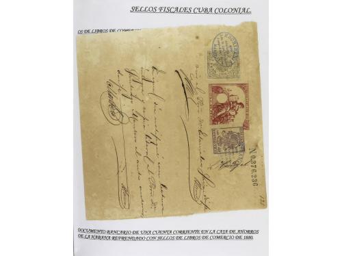 ✉ CUBA. 1854-1899. Colección de DOCUMENTOS con sellos fiscal