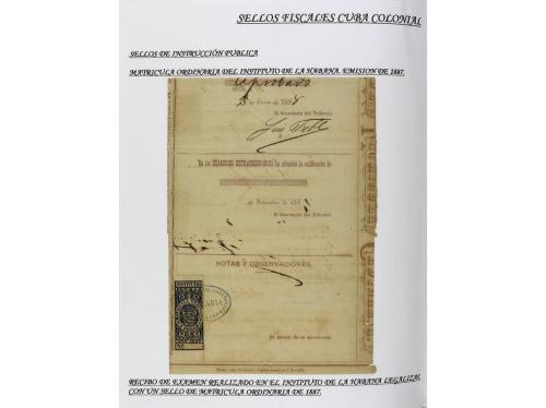 ✉ CUBA. 1854-1899. Colección de DOCUMENTOS con sellos fiscal
