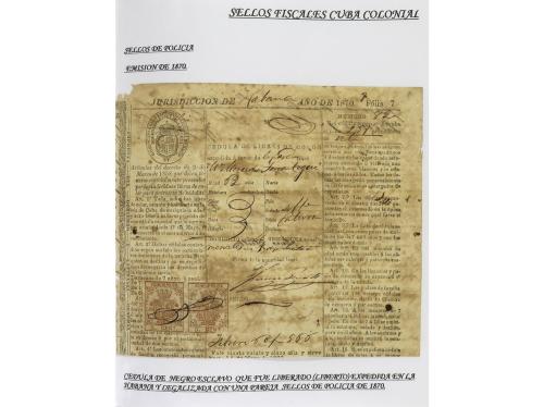 ✉ CUBA. 1854-1899. Colección de DOCUMENTOS con sellos fiscal