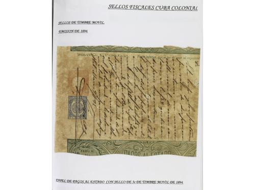 ✉ CUBA. 1854-1899. Colección de DOCUMENTOS con sellos fiscal