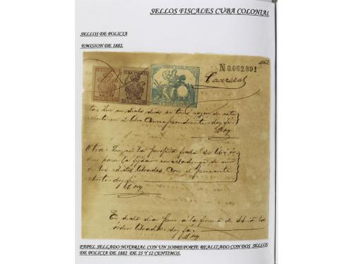 ✉ CUBA. 1854-1899. Colección de DOCUMENTOS con sellos fiscal