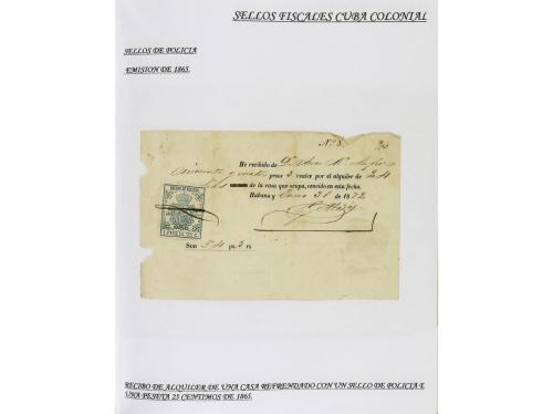 ✉ CUBA. 1854-1899. Colección de DOCUMENTOS con sellos fiscal