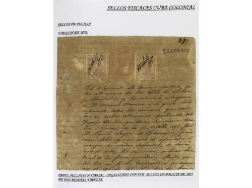 ✉ CUBA. 1854-1899. Colección de DOCUMENTOS con sellos fiscal