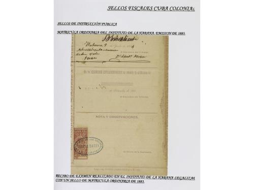 ✉ CUBA. 1854-1899. Colección de DOCUMENTOS con sellos fiscal